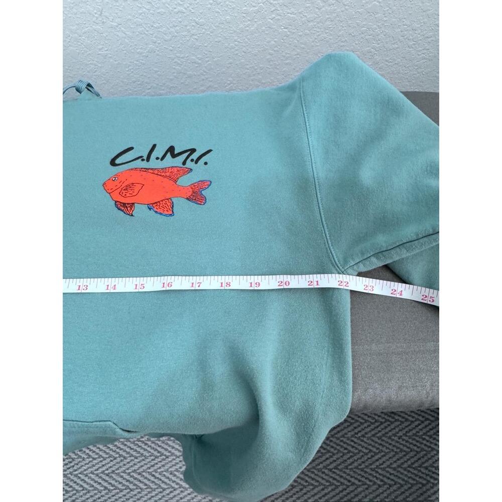 Gildan Grey Graphic Print CIMI Logo Catalina Island Marine Institute Hoodie L - Picture 7 of 8